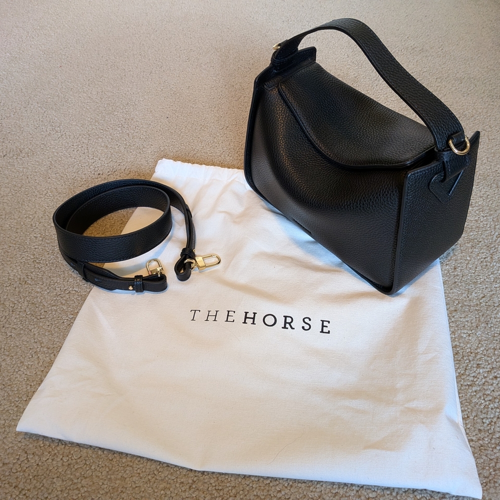 The Horse Black Leather Shoulder Bag